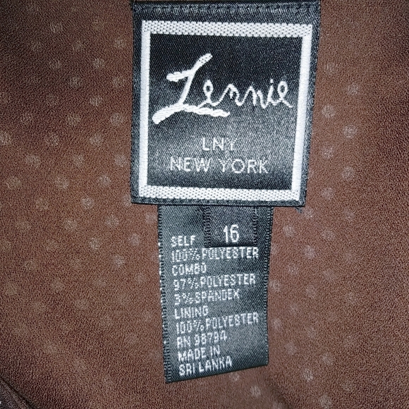 LNY Lennie 16 Gwennevere  Cappuccino Dot Dress Plus - Picture 9 of 10